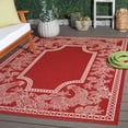 thumbnail image 2 of SAFAVIEH Courtyard Claire Rooster Indoor/Outdoor Area Rug, 5'3" x 7'7", Red/Natural, 2 of 16