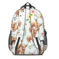thumbnail image 2 of Highland Cow and Leaf Print Backpack for School, Cute School Bag with Adjustable Shoulder Straps and Padded Back, 16.9"x12.6"x5.9", 2 of 4