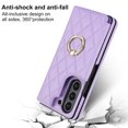 thumbnail image 3 of Decase Compatible with Samsung Galaxy Z Fold7,Wallet Case with Ring and Credit Card Holder, Cash Slot, Premium Diamond Leather Magnetic Clasp Kickstand Heavy Duty Protective Cover,Purple, 3 of 6