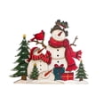 thumbnail image 2 of Maison Concepts Wooden Double Snowman And Cardinal Decor Stand (16.95L X 0.95W X 13.6H), 2 of 3