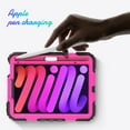 thumbnail image 5 of Dteck Case for for iPad mini (A17 Pro) 8.3 inch 2024/mini 6th Gen,Shockproof Durable Sturdy Protection Case with Screen Protector 360 Rotating Stand Hand/Shoulder Strap Heavy Duty Cover,Rose+Black, 5 of 9