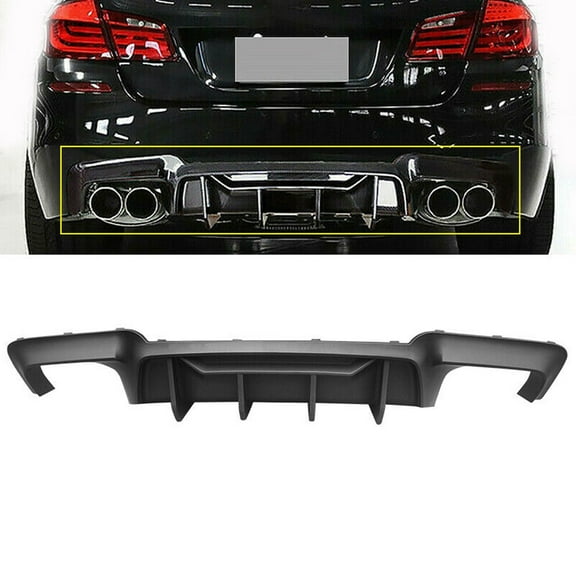 NINTE Rear Diffuser for 2011-2016 BMW F10 M Sport ABS Quad Exhaust Matte Black