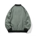 thumbnail image 4 of Man Solid Color Pockets Zipper Loose Baseball Collar Coat, 4 of 8