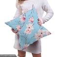 thumbnail image 4 of Ambesonne Magnolia Fabric by the Yard Upholstery, Spring Season Branches, 2 Yards, Blue Pink and Magenta, 4 of 4