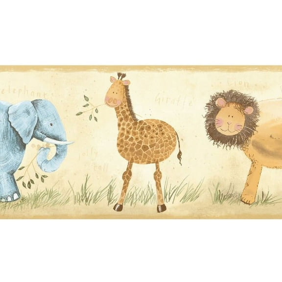 879261 Kids Safari Animals Wallpaper Border YK0105b