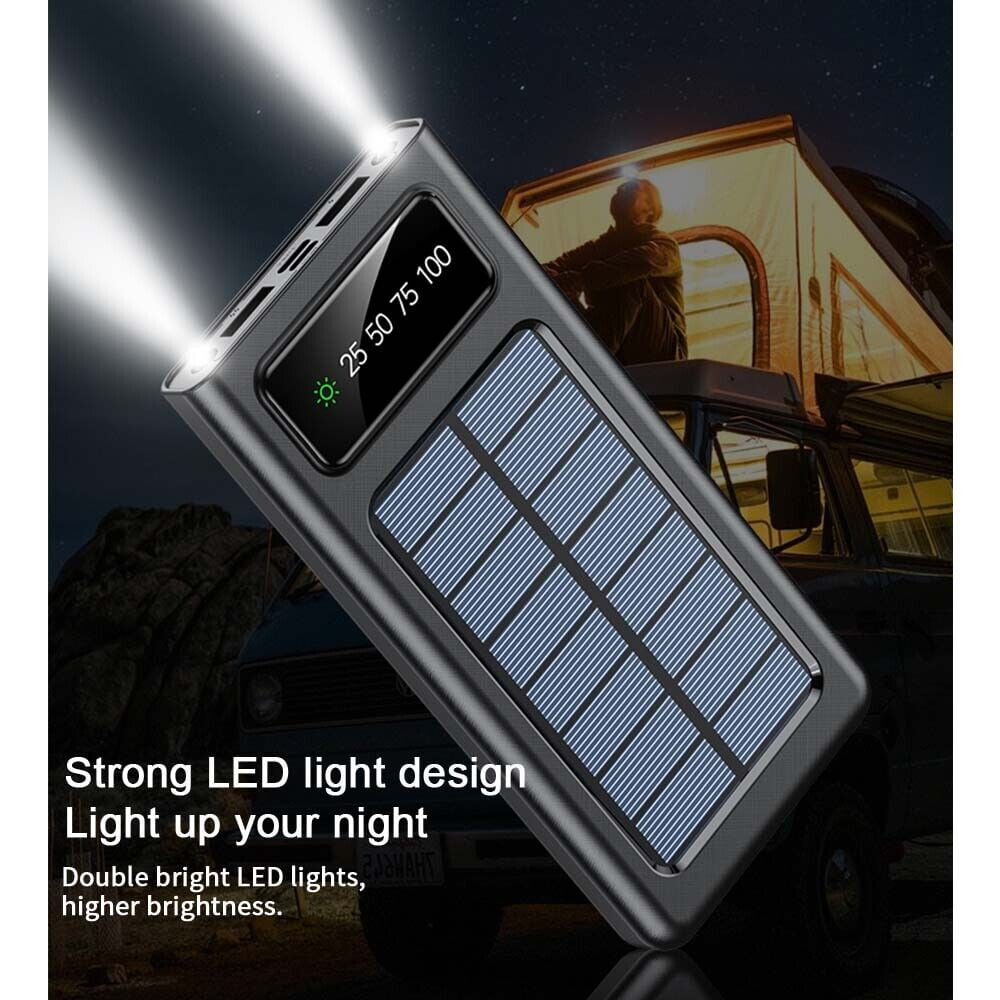 Waterproof Solar Power Bank 9000000mAh Portable External Battery Charger