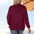 thumbnail image 4 of Staron Women's Lightweight Sun Protection Jacket Long Sleeve UPF Hooded Casual Zippered Front with Pockets Spring Summer Fall Beach Travel Outerwear, Wine XXL, 4 of 7