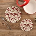 thumbnail image 2 of FREEAMG Autumn Red Mushroom Round Cotton Thread Weave Trivets for Hot Dishes Set of 2 Sizes 7 Inch & 9.5 Inch Diameter Coasters Trivet Mats Potholders Hot Pads, 2 of 7