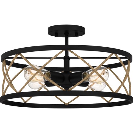 

Quoizel Qsf5632 4 Light 18 Wide Semi-Flush Drum Ceiling Fixture - Black