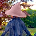 thumbnail image 3 of Xfvqtps Halloween Witch Hat for Women Wide Brim Foldable Halloween Spire Hats for Party Accessory Pink, 3 of 5