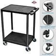 thumbnail image 2 of Luxor 18" x 24" Two Shelf Flat Utility Cart - Black, 2 of 4