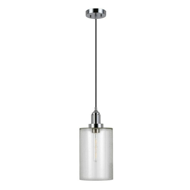 Henn&Hart 7" Polished Nickel Metal/Glass Pendant