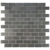 SomerTile Meta Standard Subway 11-3/4 in. x 11-3/4 in. x 8 mm Stainless Steel Metal Over Ceramic Mosaic Tile
