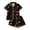 Black, variant on Toddler Girls Set Printed Short Sleeve Collared Lightweight Sport Halloween for Girls Elegant Shorts Set