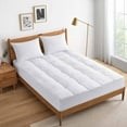 thumbnail image 5 of Puredown PCM Technology Cooling Cover 100% Polyester Mattress Topper, White, King Size, 5 of 5