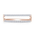 thumbnail image 3 of 1/4 CT Round Cut White Cubic Zirconia Enhancer Double Guard Ring In 14K Rose Gold Over Sterling Silver (Color: White, Clarity: VVS1-VVS2, 0.25 Cttw) -6, 3 of 7