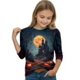 thumbnail image 5 of Grblisyd Boys Girls Halloween 3/4 Sleeve Shirt Pumpkin Ghost Graphic T-Shirt Tee Top Kid Fashion Fall Crew Neck Clothes, 5 of 6