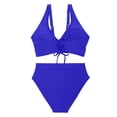 thumbnail image 6 of EYNMVR Women's Bikini Sets High Waisted Swimsuit Underwire Adjustable Straps Twisted Hook Full Coverage Bottom, 6 of 6