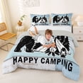 thumbnail image 3 of Catabedysis Rustic Camping Full Size Comforter Sets,Bear Silhouette Print Bedding Comforter Set For Boys,Multicolor,Light Gray Reversible,3pcs,1 Comforter and 2 Pillowcases, 3 of 7