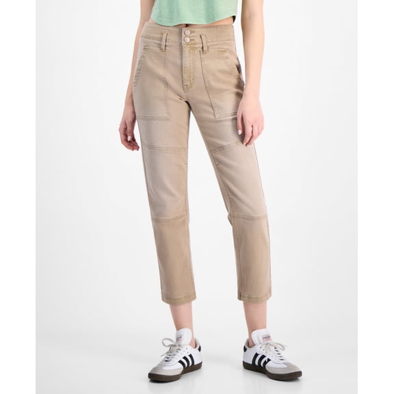 Dollhouse DUSTY TAUPE Juniors' High-Rise Straight-Leg Jeans, US 3