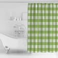 thumbnail image 2 of Shower Curtain Bathroom Set Farmhouse Plaid Design Waterproof Fabric Shower Curtains with Grommets&Hooks Green and White Grid Privacy Bath Curtain for Bathtub 72x72in, 2 of 7