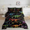 thumbnail image 1 of Erosebridal Dinosaur Skeleton Bedding Queen Comforter Set, Neon Colorful Down Comforter, Cartoon Dots Decor, Reversible, 1 of 8