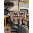 thumbnail image 5 of Outdoor Tablecloth with Umbrella Hole for Patio/Picnic/Party/Camping, Red Texas Star Farmhouse Waterproof Table Cloth Square Cover Washable, Black Plaid Berry Country (54"x 54"), 5 of 8