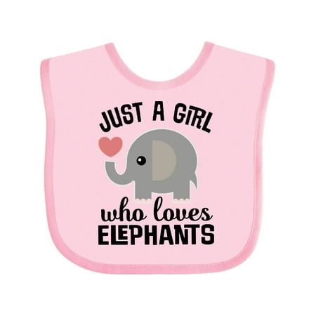 

Inktastic Just a Girl Who Loves Elephants Gift Baby Girl Bib