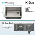 thumbnail image 5 of KRAUS Standart Pro 27" Undermount Single Bowl 16 Gauge Stainless Steel Kitchen Sink, 5 of 8