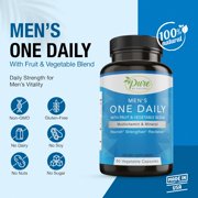 Pure By Nature One-Daily Multivitamin for Men Immune Support Energy 60 Veggie Capsules