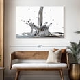 thumbnail image 3 of Elephant Stock Liquid Silver Splash Wall Art - Horizontal Canvas Wall Art - Living Room Wall Decor - Abstract Canvas - Silver And White Decor - 48" x 32", 3 of 8