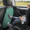 thumbnail image 5 of Shrimp Print Green Mats Back Seat Protectors, Car Seat Protector Vehicle Organizers Waterproof Cover Back Seat Cover for Kids with 3 Storage Pockets 2 Pack, 5 of 5