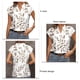 thumbnail image 4 of Camisa de manga corta para mujer, camisa con cuello en V, camisa estampada a la moda, Top informal suelto de verano, blanco XXL, 4 of 5