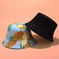 thumbnail image 2 of Fruit Print Bucket Hat Banana Pattern Fisherman Hats Summer Reversible Packable Cap, 2 of 5