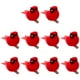 thumbnail image 3 of 10 piezas de pájaros cardenal rojos de Navidad con clip para corona de árbol de Navidad, decoración de guirnalda, 3 of 6