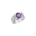 thumbnail image 4 of RYLOS Rings for Women Sterling Silver Ring Classic 9X7MM Oval Gemstone & Diamonds February Amethyst Jewelry Size 10, 4 of 8