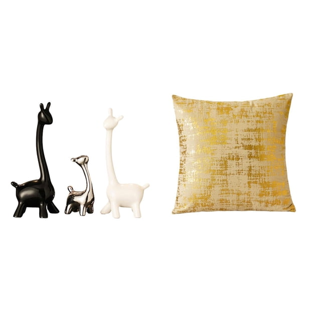Estatua de ciervo alce, estatua de jirafa de cerámica, decoración del hogar, adorno, fundas de almohada, fundas de cojín, figuras artísticas modernas