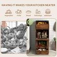 thumbnail image 6 of JOIVI Potato Storage Wood Bin, Wooden Bread Storage Bins with Removable Drawer & 2 Doors, 16'' Onion Organizer with Grocery Section, Vegetable Organization Cabinet for Kitchen, Rustic Brown, 6 of 9