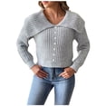 thumbnail image 2 of NARABB Chandail d'Hiver Ample pour Femmes Manches Longues Col Rond, 2 of 8