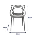 thumbnail image 3 of Set De 4 Sillas Comedor Nealtican Exterior Interior Pvc Gris EKE Life Home GC015, 3 of 6