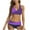 02-Purple, variant on Dezsed Women's High Waisted Bikini Sets Tummy Control Swimsuits 2025 Two Piece Bathing Suits Color Block V Neck Swim Suits Pink XXXL