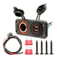 thumbnail image 1 of Panel de corriente USB marino de 12V, toma de mechero, puertos USB dobles Panel de impermeable para automóvil Vehículo marino Motocic Cola panel de enchufe usb del coche, 1 of 8