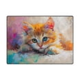thumbnail image 2 of Cat Painting Area Rug Washable 80 x 58 Floor Carpet Mat Non Slip for Bedroom Living Room Home Decor, 2 of 7