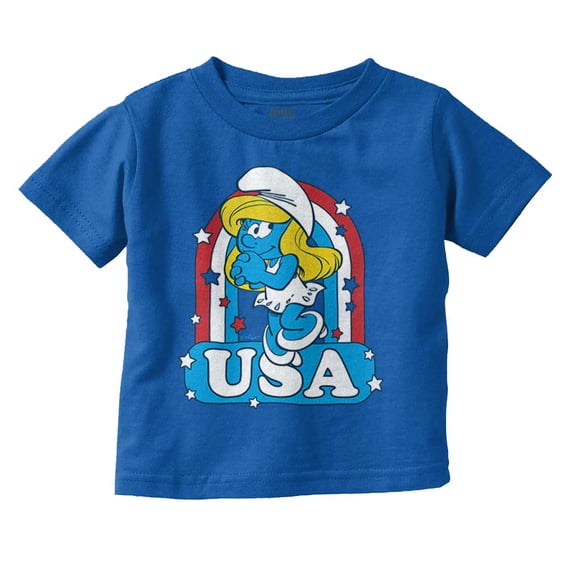 Smurfette Cartoon American Cutie USA Youth T Shirt Tee Girls Infant Toddler Brisco Brands 4T