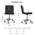 thumbnail image 2 of COSVALVE Armless Desk Chair Low Back 360°Swivel Adjustable Barber Home Office Chair w/Wheels(Black), 2 of 18