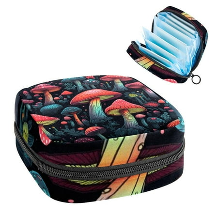 Mushroom Period Purse Storage Bag Scented Sanitary Napkin Disposal Bags Pouch Bag with Zipper