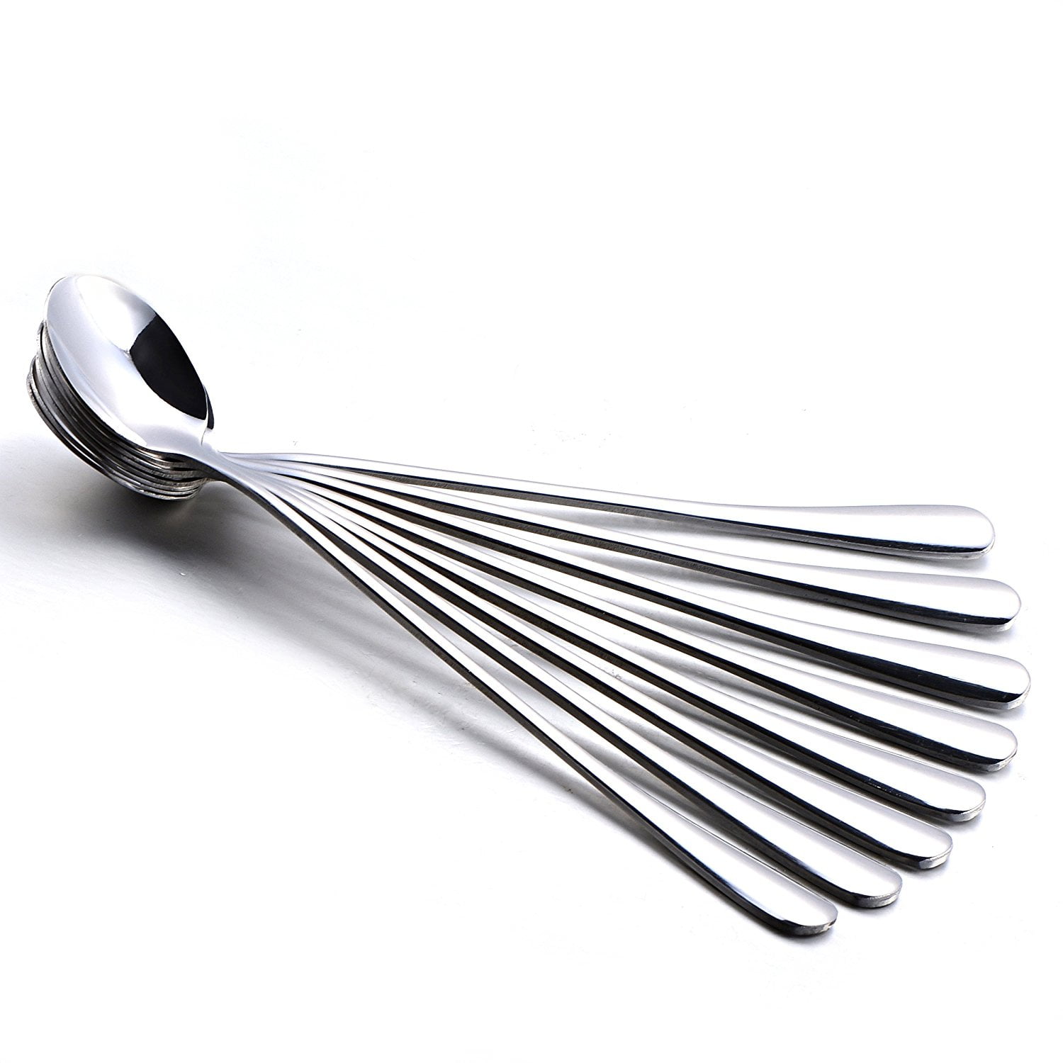 Silver Long handle Korean Stainless Steel Rice Spoon Soup Spoon Coffee Spoon KI