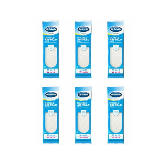 6 Pack - Dr. Scholl's Double Air-Pillo Insoles Men's or Women's 1 Pair Each