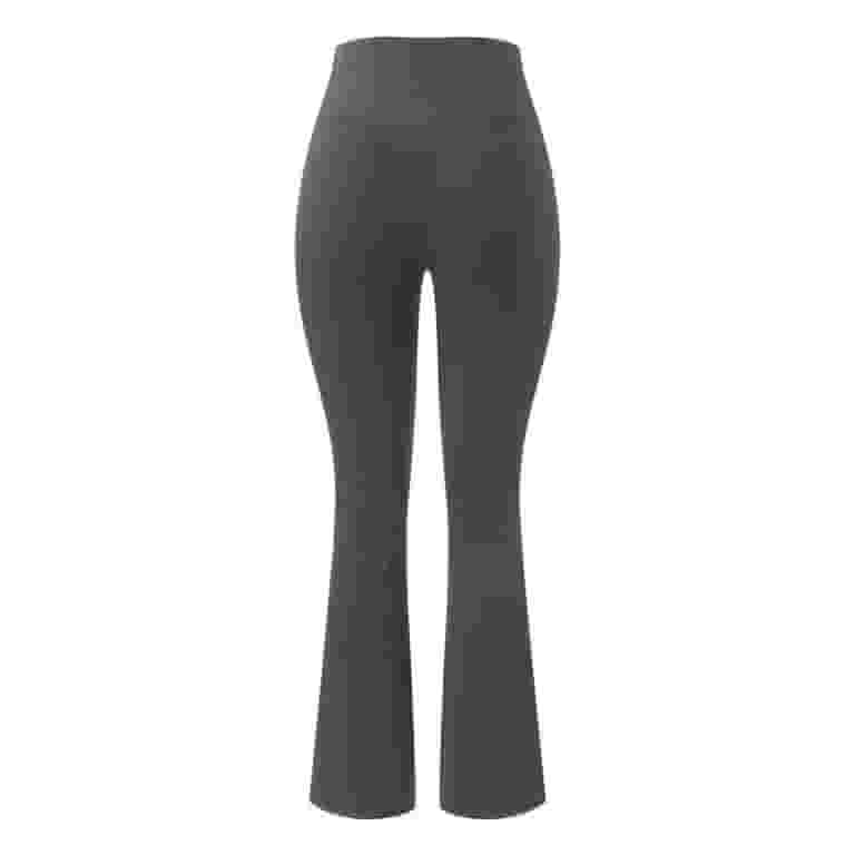 ◇KHAKIPOINT◇ Ribbed Bootcut Leggings black HBFAGFB Women Casual Pants Ribbed Seamless Flare Leggings
