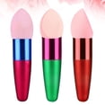 thumbnail image 3 of GOOHOCHY 3 brochas de esponja para maquillaje, húmedas y secas, para base de maquillaje, con forma de huevo (rojo, rosa y verde), 3 of 7